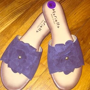 Mariella navy blue flower sandals